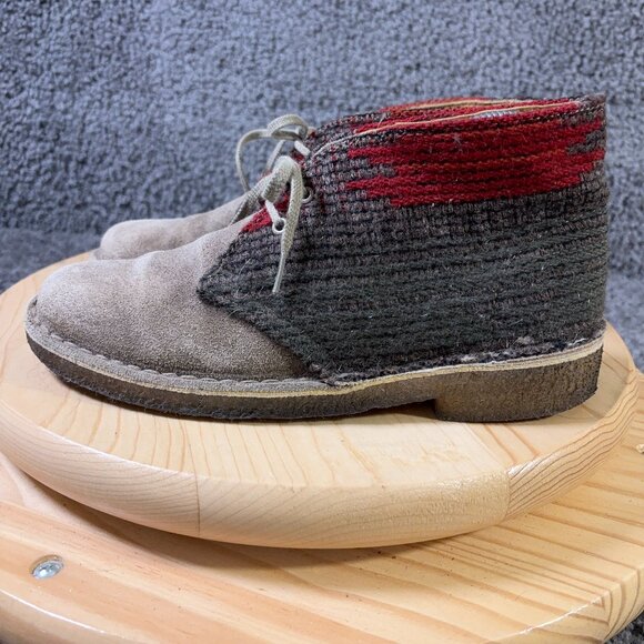 Clarks Originals Desert Boots Womens Size 7.5 Chukka Aztec Made in USA Woolrich - Picture 1 of 10